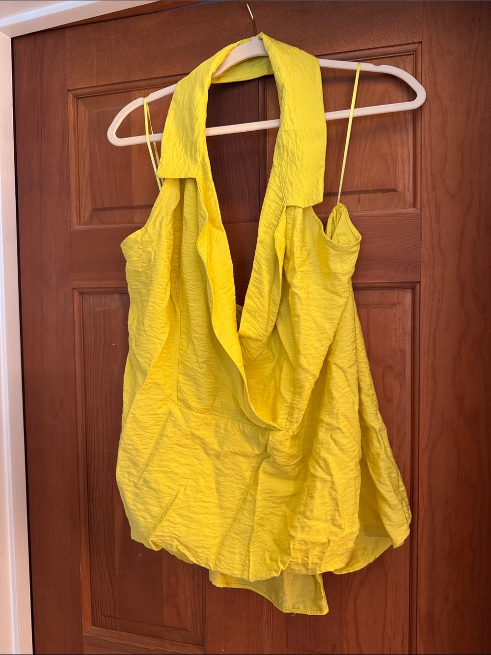 Anthropologie Yellow Draped Halter Camisole